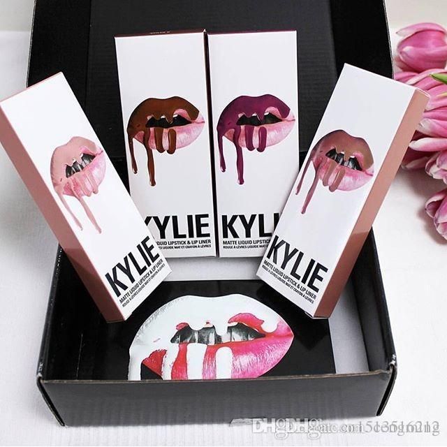 Kylie Jenner Kylie Lip Kit Lip Pencil Suit Matte Lipgloss Non Stick Cup