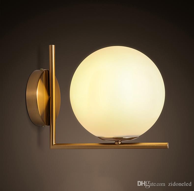 North Europe Style Led Glass Globe Wall Light Sconces Vanity Lights Restautant Bedroom Livingroom Fixture