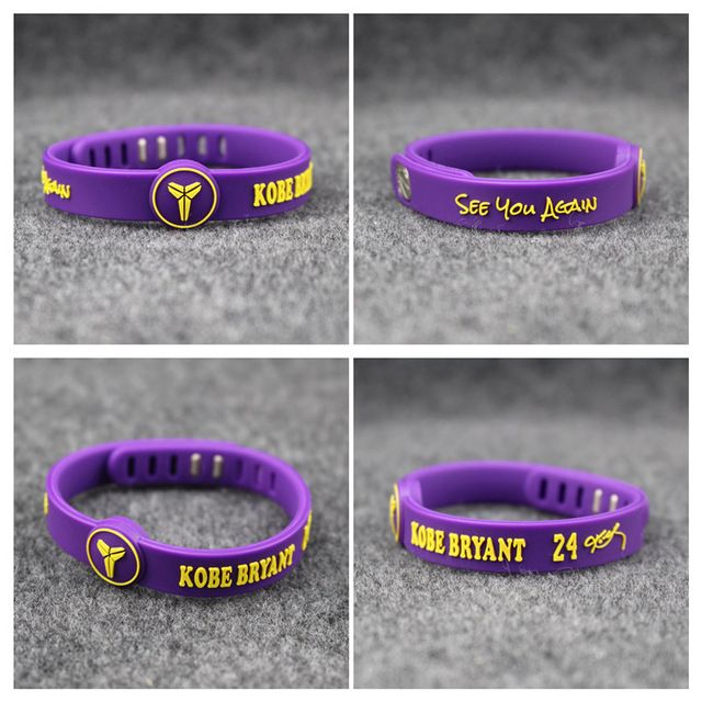 New Arrival KOBE BRYANT Basketball Silicone Bracelets Wholesale 'See You Again' Cheap Bracelets