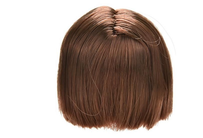 1 Pc Doll Head Fashion Flaxen Short Hair Students Head Wigs For Doll new