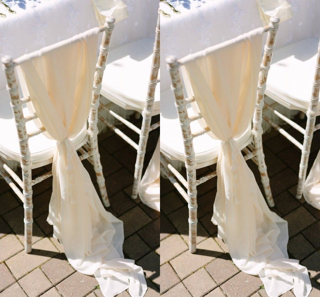 romantic flowy wedding chair sashes wide and long 30d chiffon