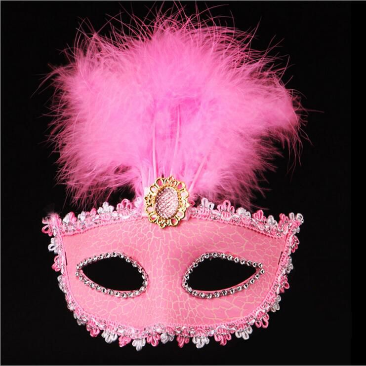 Women Painted Feather Halloween Masquerade Party Masks for Choose