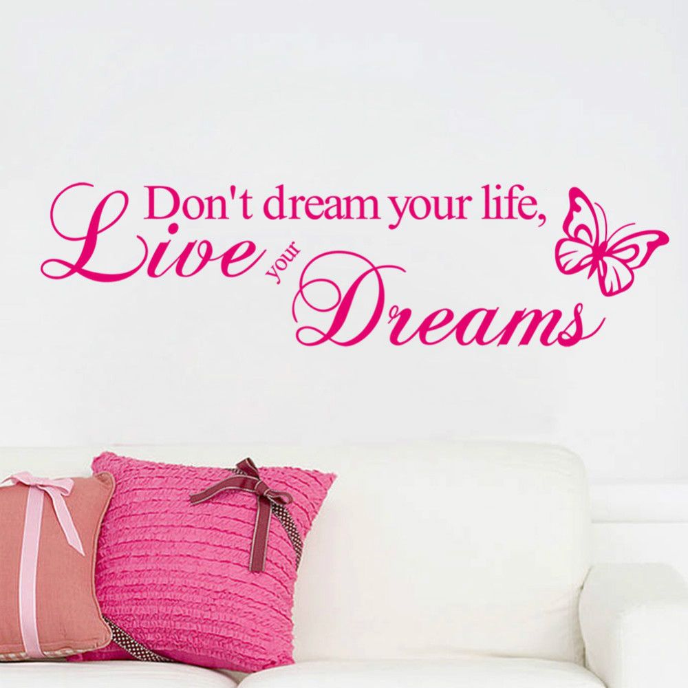 Don T Dream Your Life Live Your Dreams Vinyl Quote Wall Stickers English Words Wall Decals Home Decor D170 Sticker Wall Sticker Wall Decor From