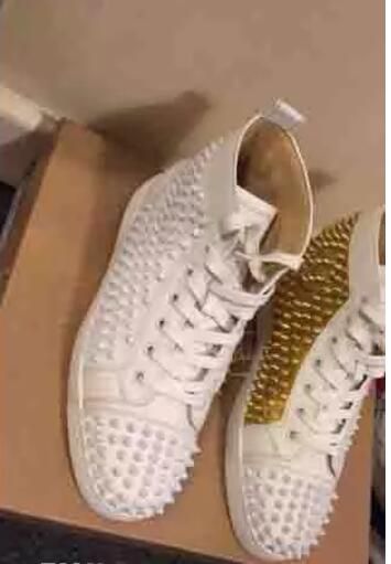 white and gold red bottoms