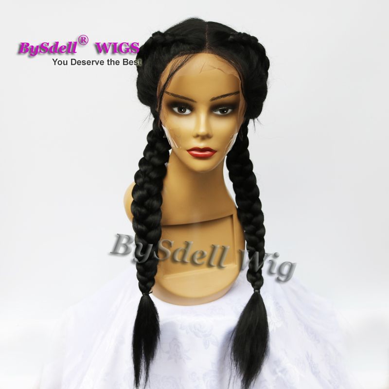 Queen Style Wig Unique Double Braids Wig Synthetic Yaki Hair Braided