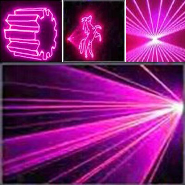 600MW Pink Laser With 30Kpps Scanner And SD Card Laser Beam And