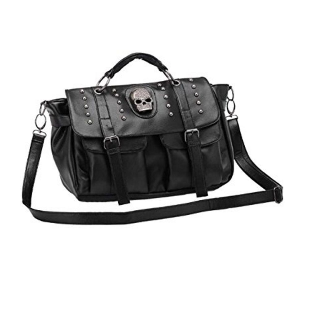 2017 Women Messenger Bags Designer Motorcycle Punk Style Skull Rivet