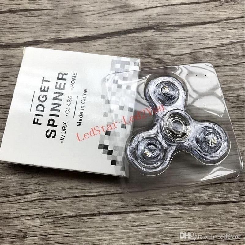 Crystal Led Light Hand Spinner Jelly Clear Fid Spinner Fingertips