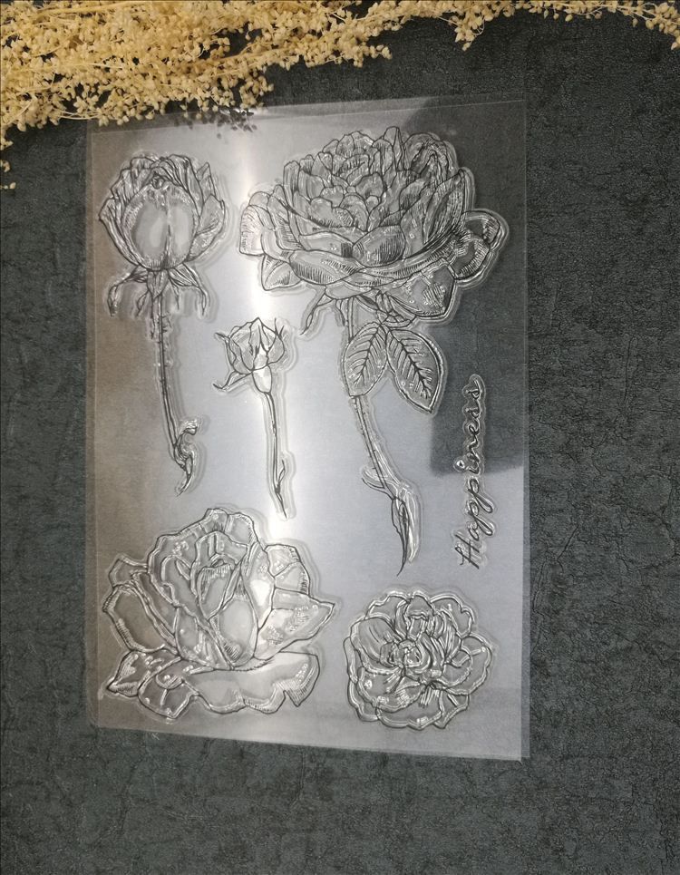 wholesale rose flower transparent clear rubber stamp seal paper how to make a paper seal
