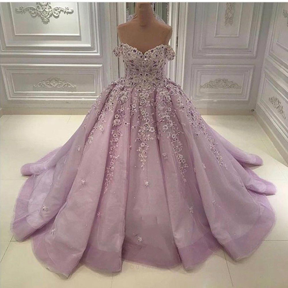 plus size lilac wedding dress