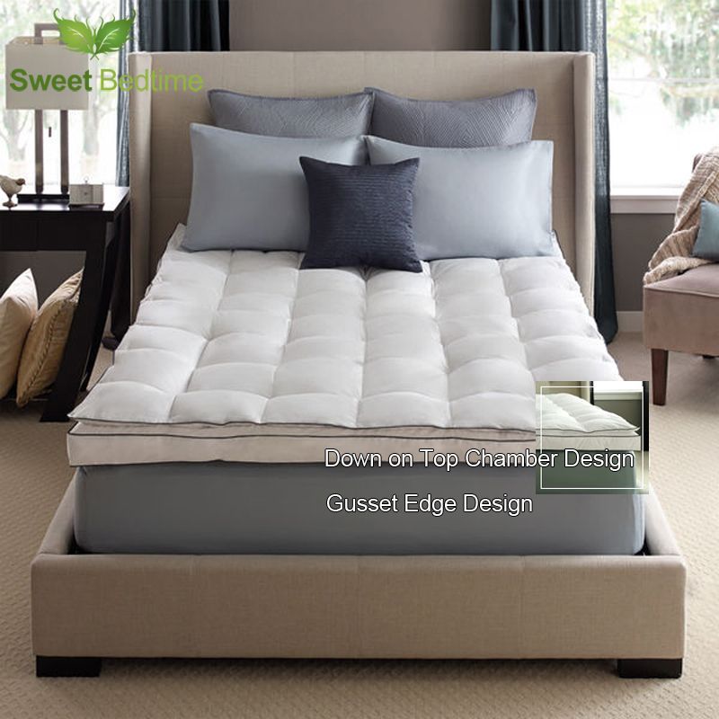 2019 American Szie Luxury Bed Mattress Topper Down On Top 2019 American Szie Luxury Bed Mattress Topper Down On Top Featherbeds 550 White Duck Feather Tatami Mats Twin King Queen Pads Cover From