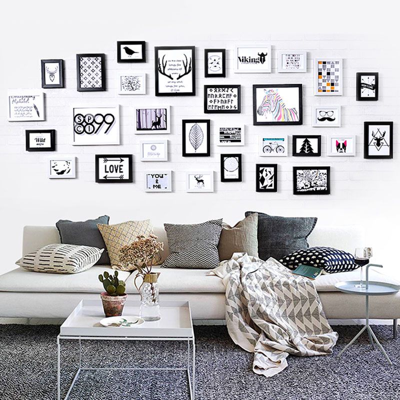 2021 Living Room Photo Wall Frame Large Area Nordic Modern Simple Style
