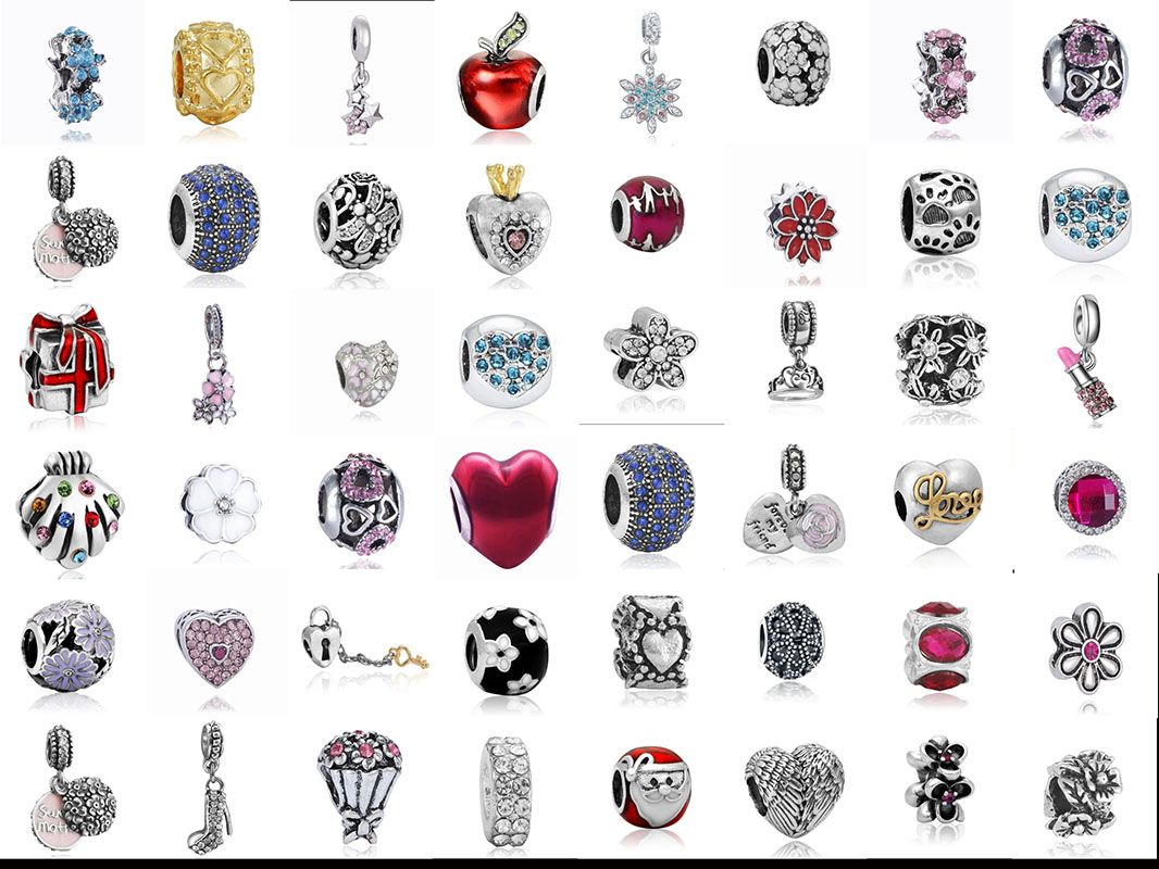 2019 Wholesale / Mixed Pendant Charm Sterling Silver European Charms Bead Fit Pandora Bracelets ...