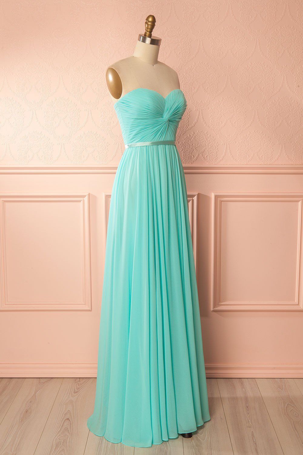 vestido azul agua longo