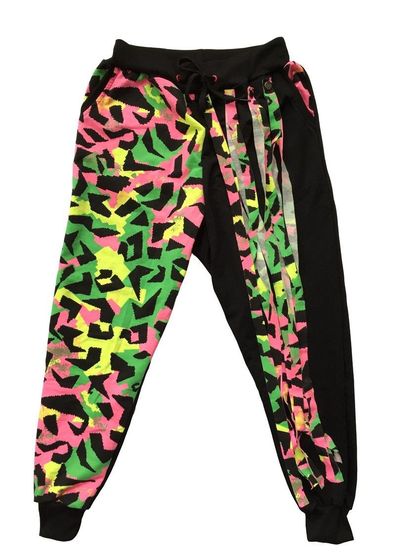 2018 Fashion Brand Kids Adult Sweatpants Tassel Costumes Neon Color ...