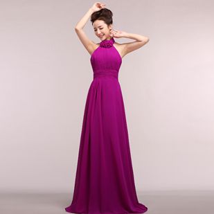 Deep Purple Halter Dress