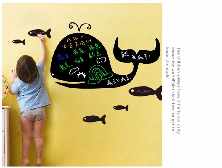 Whale Blackboard Stickers Self Adhesive Removable Vinyl Draw Decor ... Whale Blackboard Stickers Self Adhesive Removable Vinyl Draw Decor ...