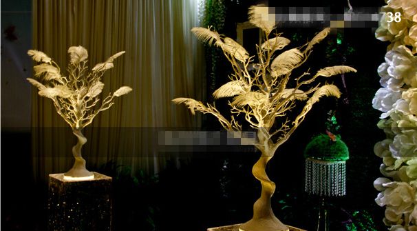 With White Feathers Onlywedding Decoration Table Stand Candelabra