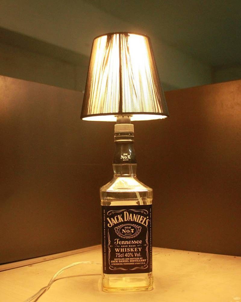 LED Table Lamp Jack Daniels Liquor Bottle Table Lighting With Linen