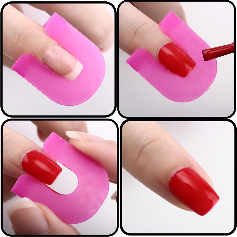 Nail Gel Model Clips Nail Polish Edge Anti-Flooding Plastic Template Clip Manicure Tools Set