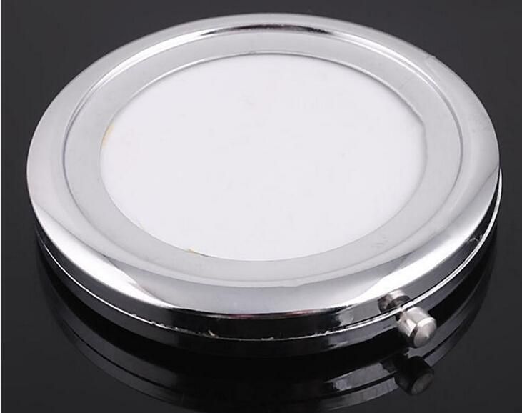 200pcs Lot Free 70mm Pocket Compact Mirror Favors Round Metal Silver Makeup Promotional Gift