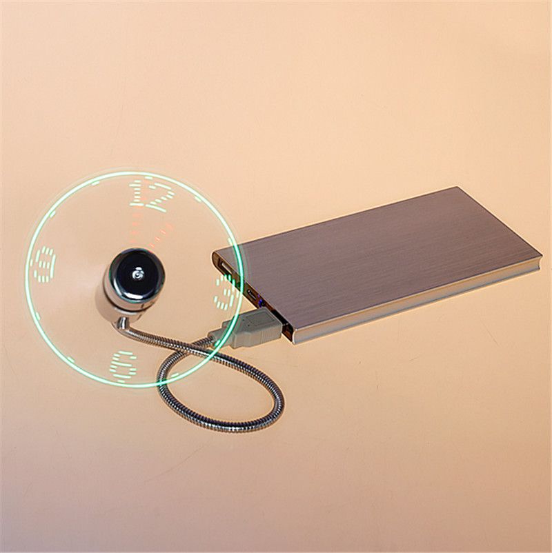 2017 New Mini USB Fan gadgets Flexible Gooseneck LED Clock Cool For laptop PC Notebook Time Display high quality durable Adjustable
