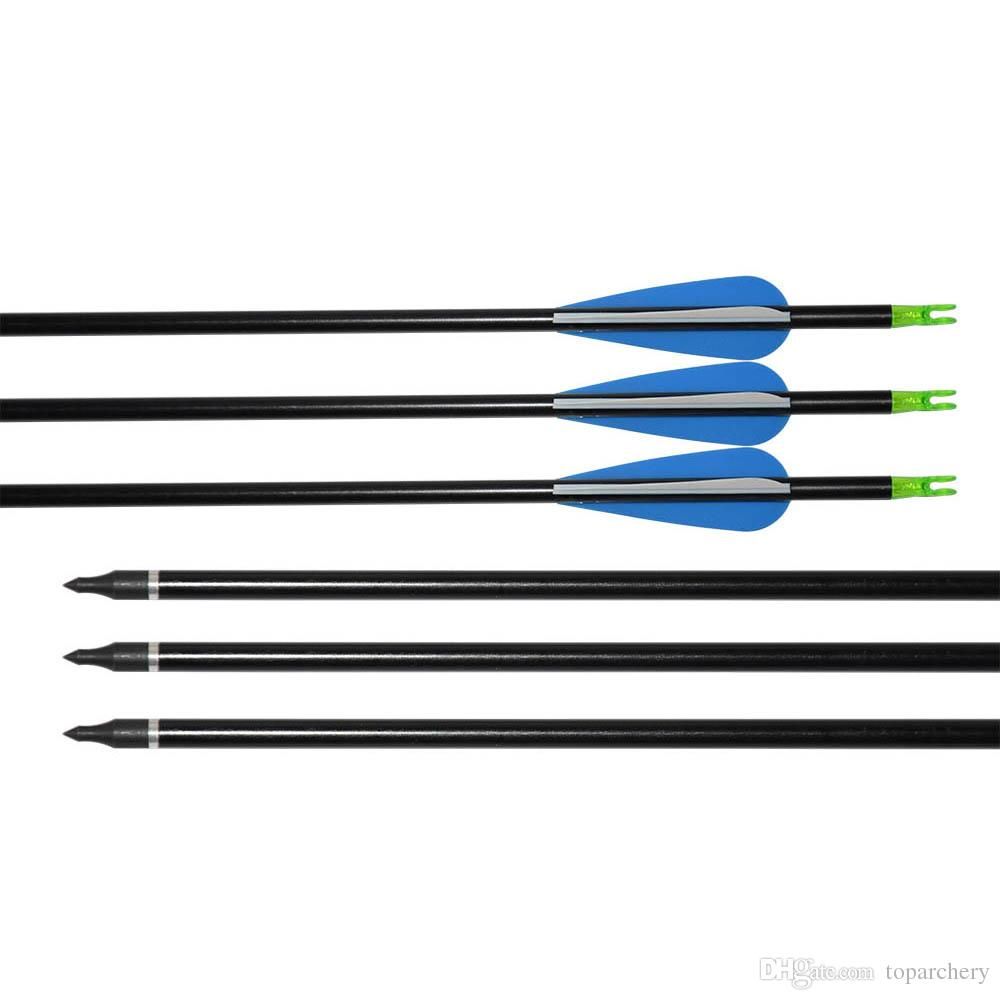 7.6mm/8.8mm Black Aluminum Shaft Hunting Arrows 31Inch for Compound