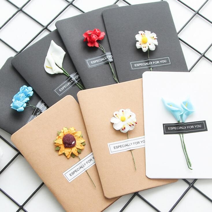 hand made christmas greeting cards dried flower diy vintage kraft