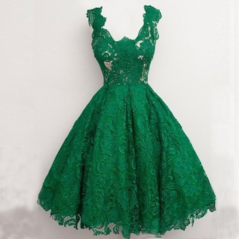 Emerald Green Prom Dress Vestidos Curto De Festa 2019 Knee ...