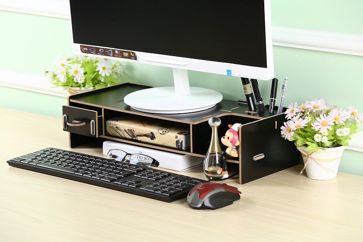 2018 Diy Adjule Eco Friendly Wooden Computer Monitor Stand Riser 2018 Diy Adjule Eco Friendly Wooden Computer Monitor Stand Riser 2 Tier Desktop Organizer Shelf Holder For Home Office From Fxstorage