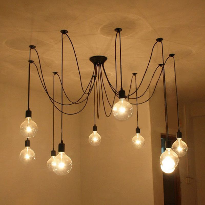 Edison Design Pendant Light Diy Rh Loft American Country Edison Design Pendant Light Diy Rh Loft American Country Vintage Ceiling Lamps Home Chandelier Spider Pendent Bedroom