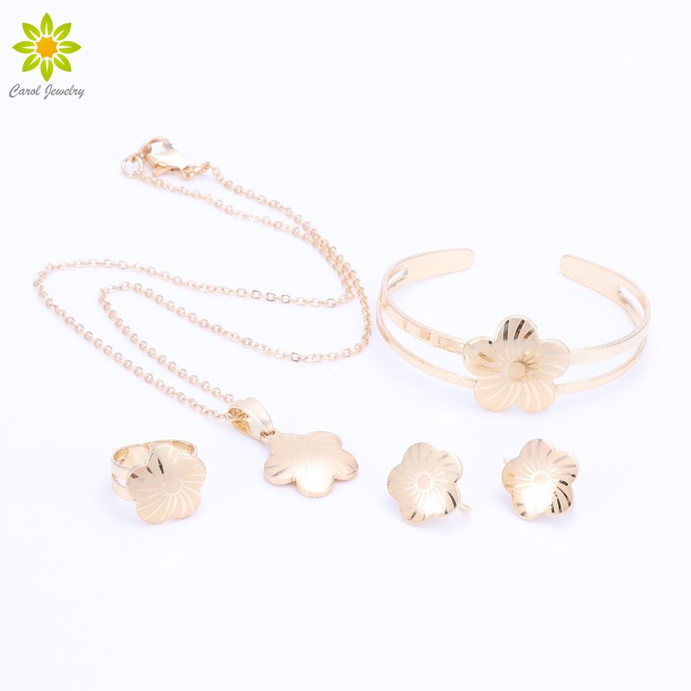 Baby Girls Jewelry Sets Children Gifts Gold Plated Kids Jewelry Set