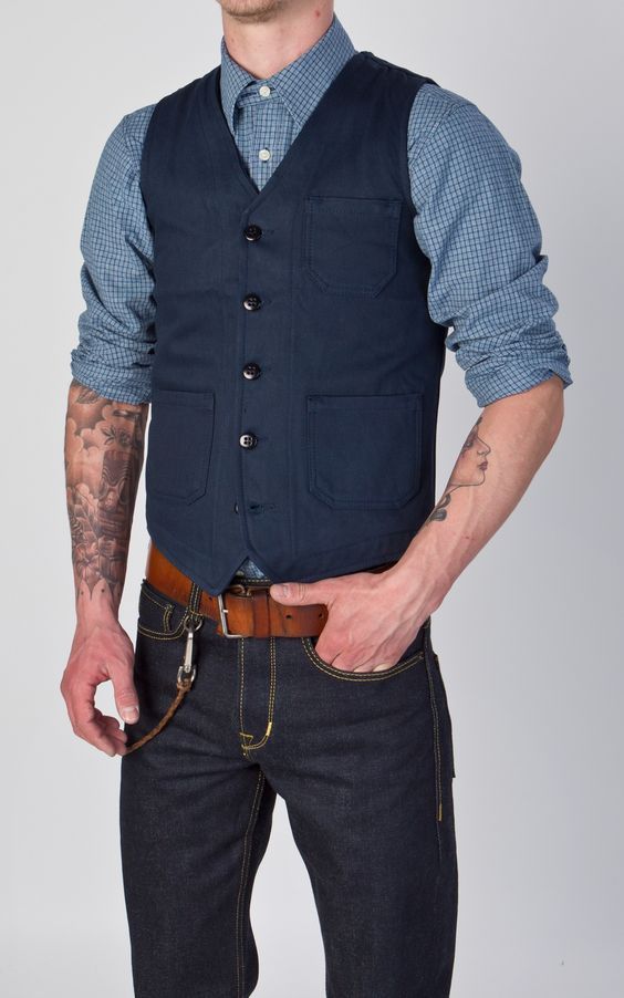 2019 Wholesale Casual Style Navy Blue Vests For Men Custom Made Mens