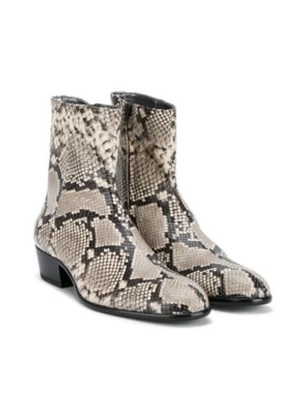 Compre 2017 Novos Homens De Pele De Cobra Botas De Couro De Impressão De  Alta Qualidade Padrão De Cobra Botas Masculinas Ponto Toe Baixo Mujer Botas  Botas Sapatos De Festa Bota Masculino