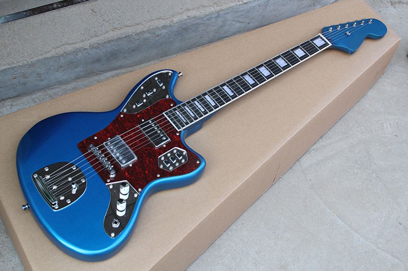 Electric Guitar With Navy Blue Body And Red Tortoise Shell Pickguard,Ebony Fretboard,Can Be ...