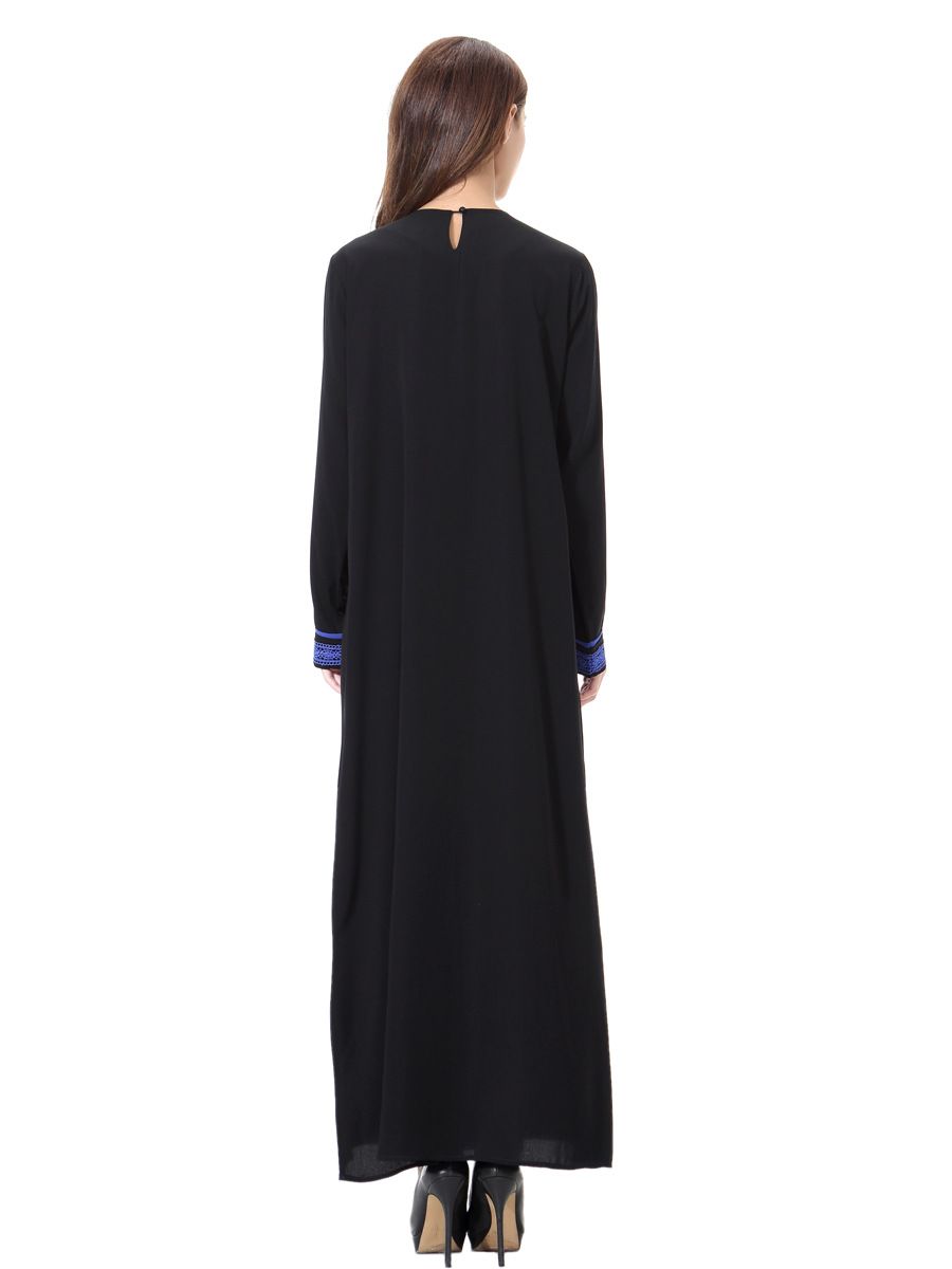 Fashion Muslim Prayer Female Chiffon Dresses Abaya Long Sleeve Pleated ...