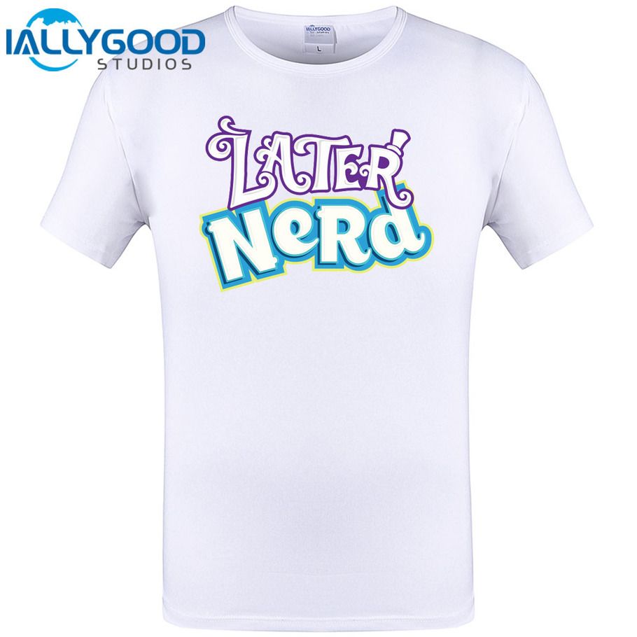 Later Nerd Cool Letter Design Mens T Shirt 2017 Summer Short Later Nerd Cool Letter Design Mens T Shirt 2017 Summer Short