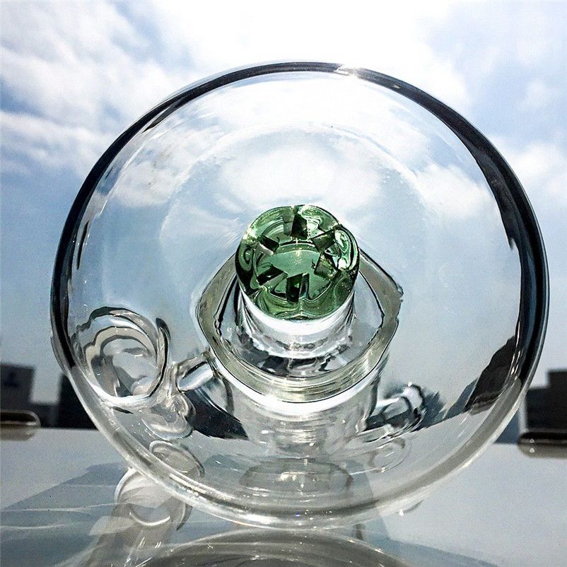 Высококачественный мензурный стеклянный стеклянный бонг Vortex Recycler BONGS с 18 мм совместной торнадо PERC DAB WAB с кварцевыми ведрами водных труб масляных буровых установок WP146-1
