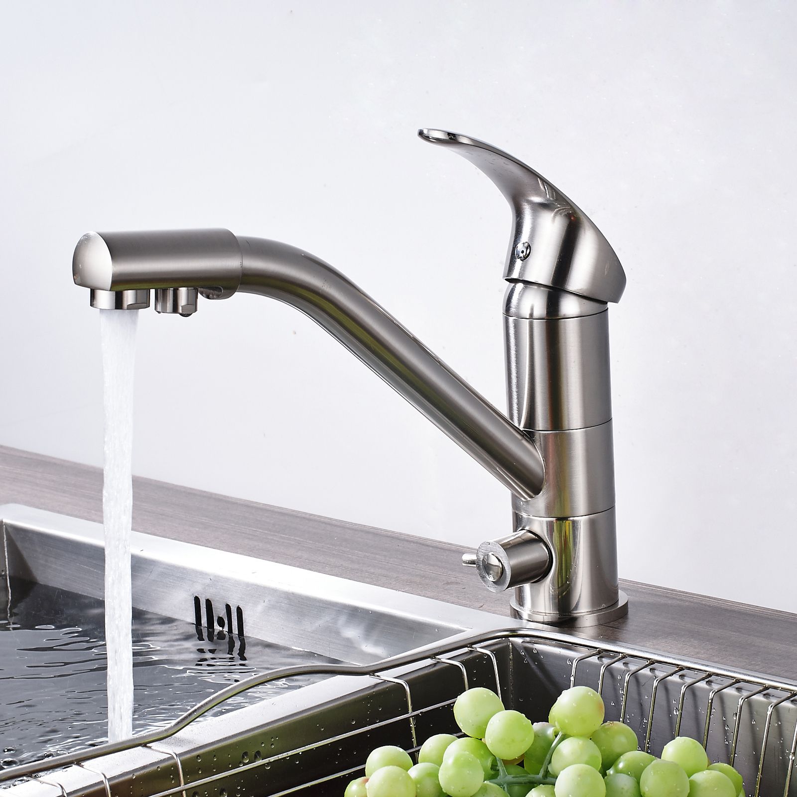 2021 Brushed Nickel/Chrome Brass Purified Water Kitchen Faucet