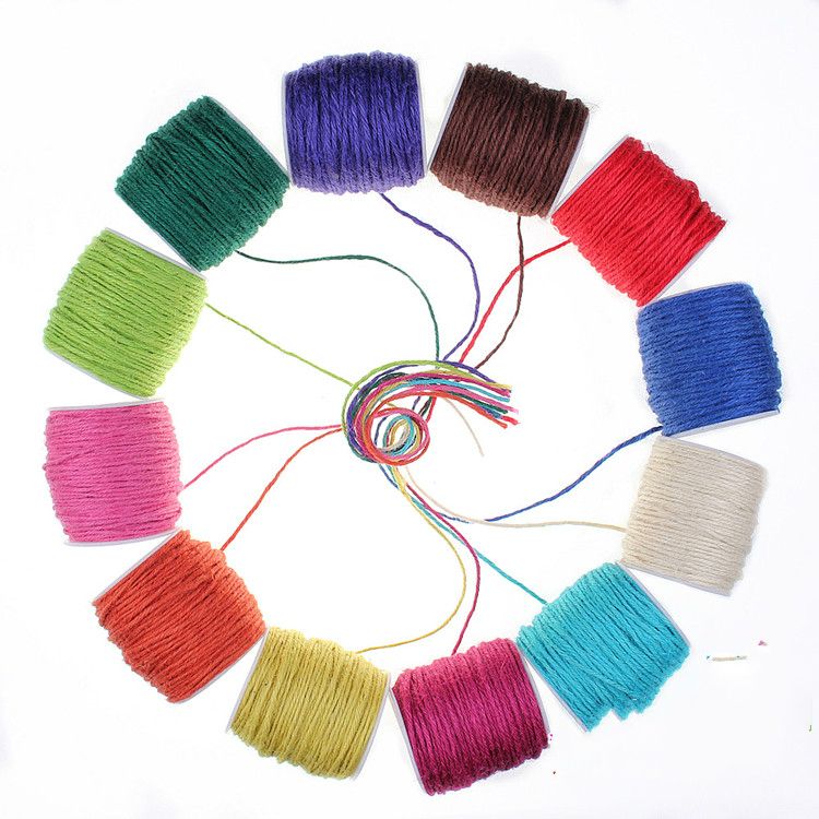 2021 100 Colorful Hemp Rope 2mm Thickness Round Decorate Hand Line