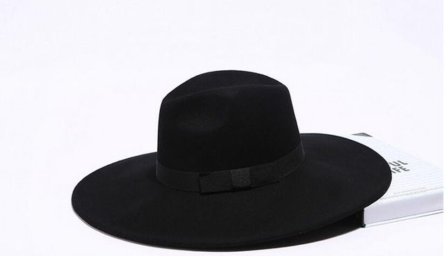 black wide brim hat mens