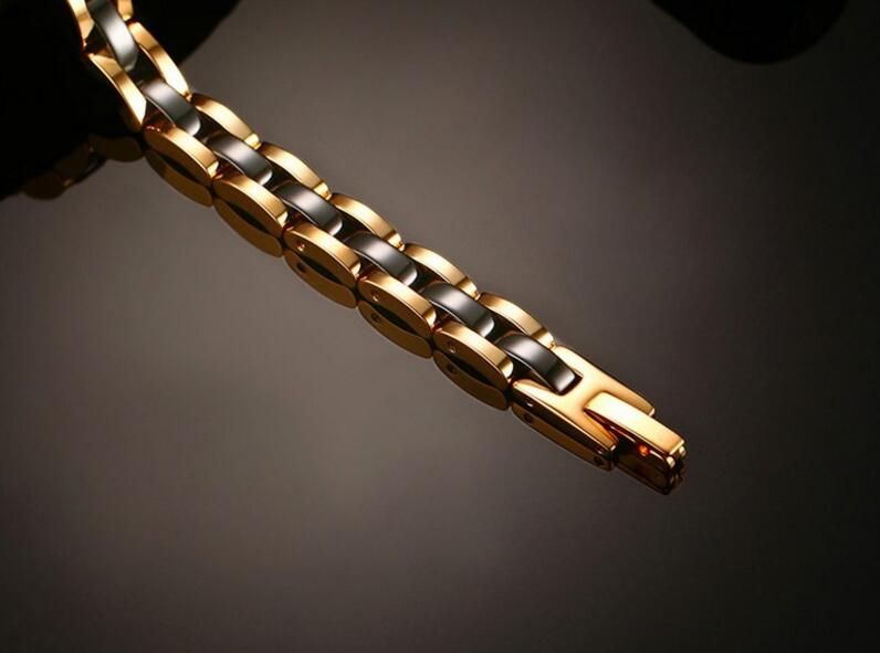 7.5 мм шириной 186 мм длиной из желтого золота карбида вольфрама и черного циркония керамический браслет для мужчин и женщин модный браслет