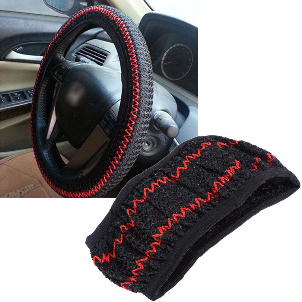 38CM DIY Car Steering Wheel Cover Summer Helper Cool Black Beige Grey