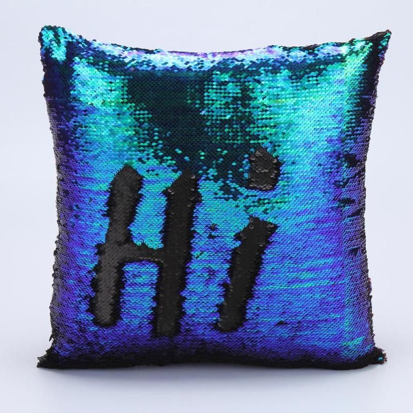 mermaid sequin pillow magical color changing reversible sequin throw