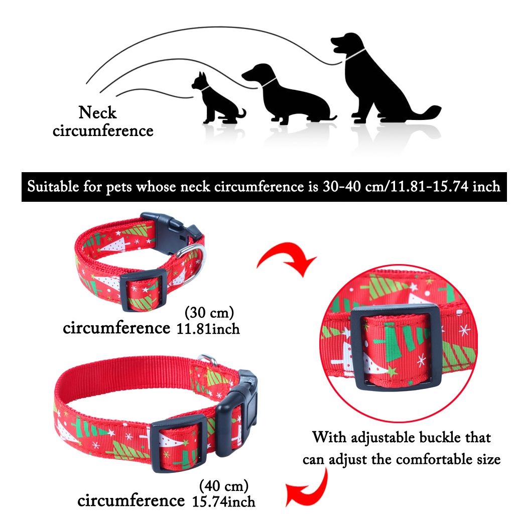 Christmas Collar Traction Rope Suit Adjustable for Pet Dogs Xmas Gift Size S M L Decoration Christmas Pet Collar Pet Collar for Christmas Gifts Pet Dogs