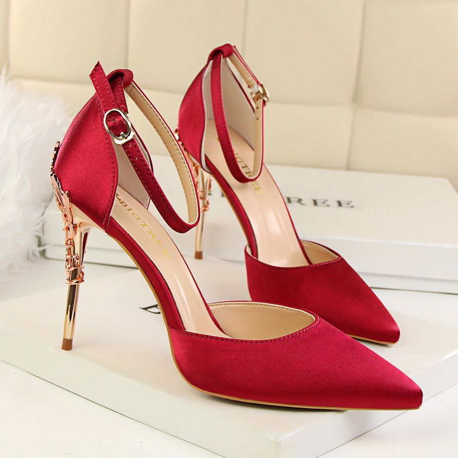 Fashion Elegant Lady Dress Shoes Women Pumps Heels Thin High Heels ...