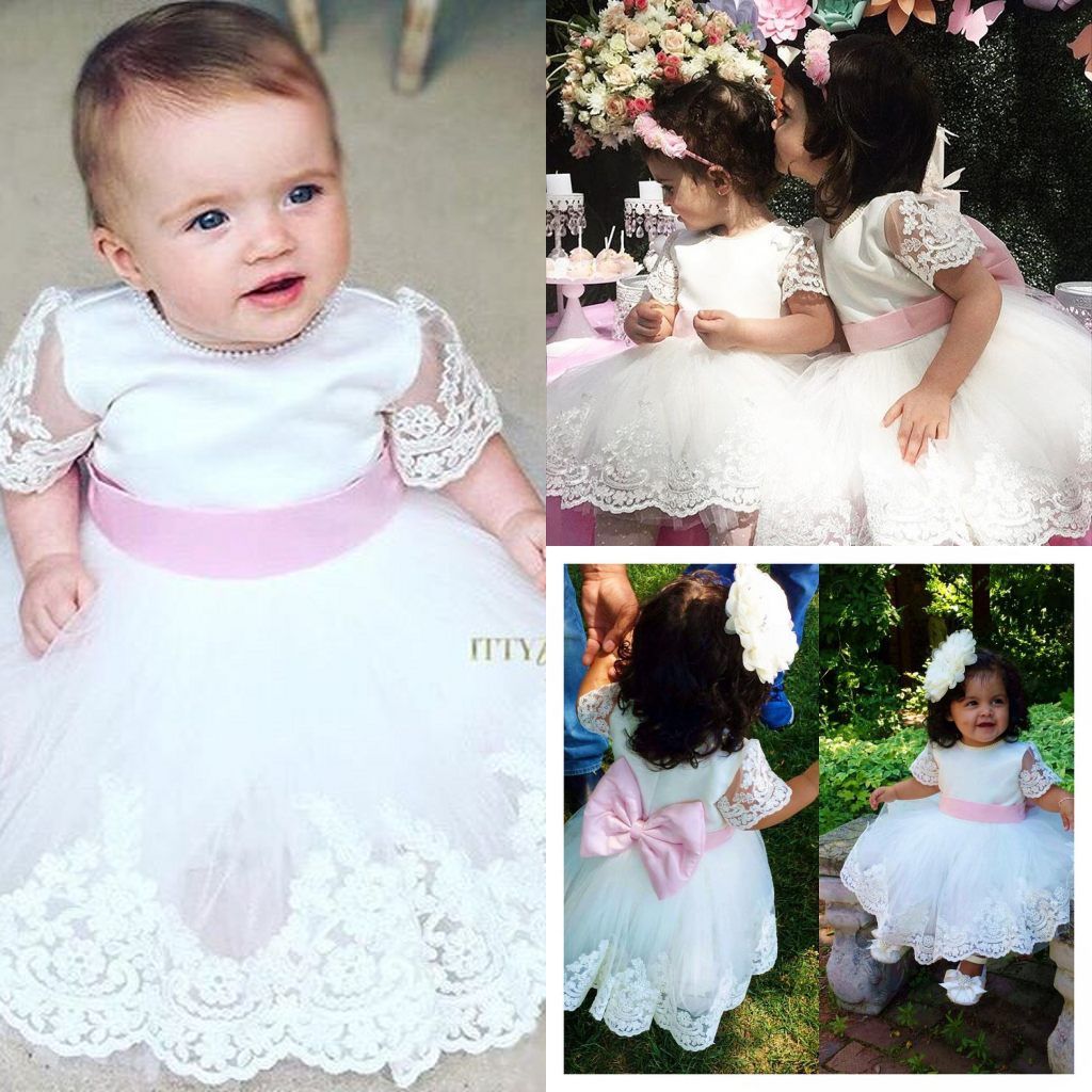Lovely Baby Flower Girl Dresses Special Occasion For Weddings Appliqued Kids Pageant Gowns