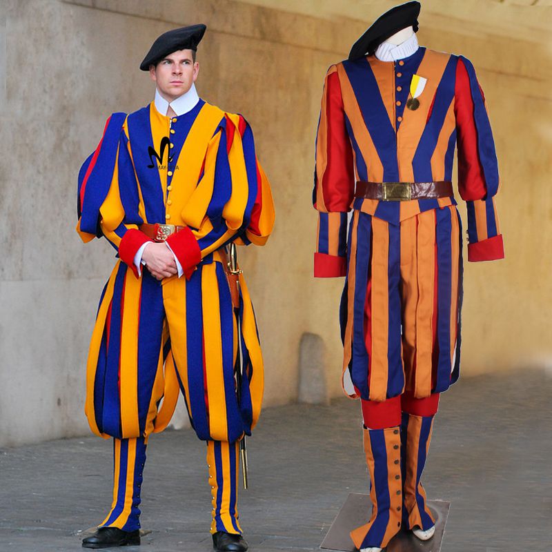 Switzerland Soldiers Cosplay Costume Papal Swiss Guard Uniform Carnival costume 