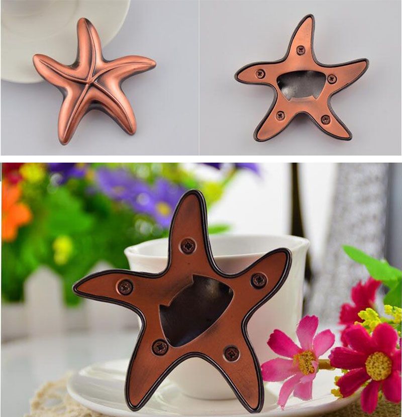 Grosshandel Kreative Seestern Flaschenoffner Strand Thema Hochzeit