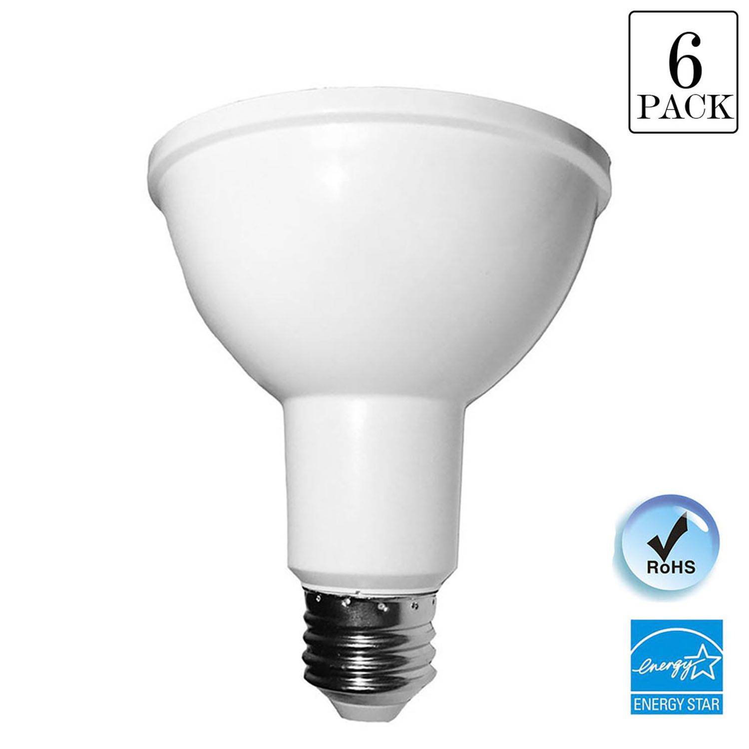 6 Pack E26 Par30 Led Bulbs Dimmable 12w 2700k 3000k 5000k Soft Warm 6 Pack E26 Par30 Led Bulbs Dimmable 12w 2700k 3000k 5000k Soft Warm Natural White Ac120v 750lumens Equal To 75w Incandescent Lamp H8 Bulb H7